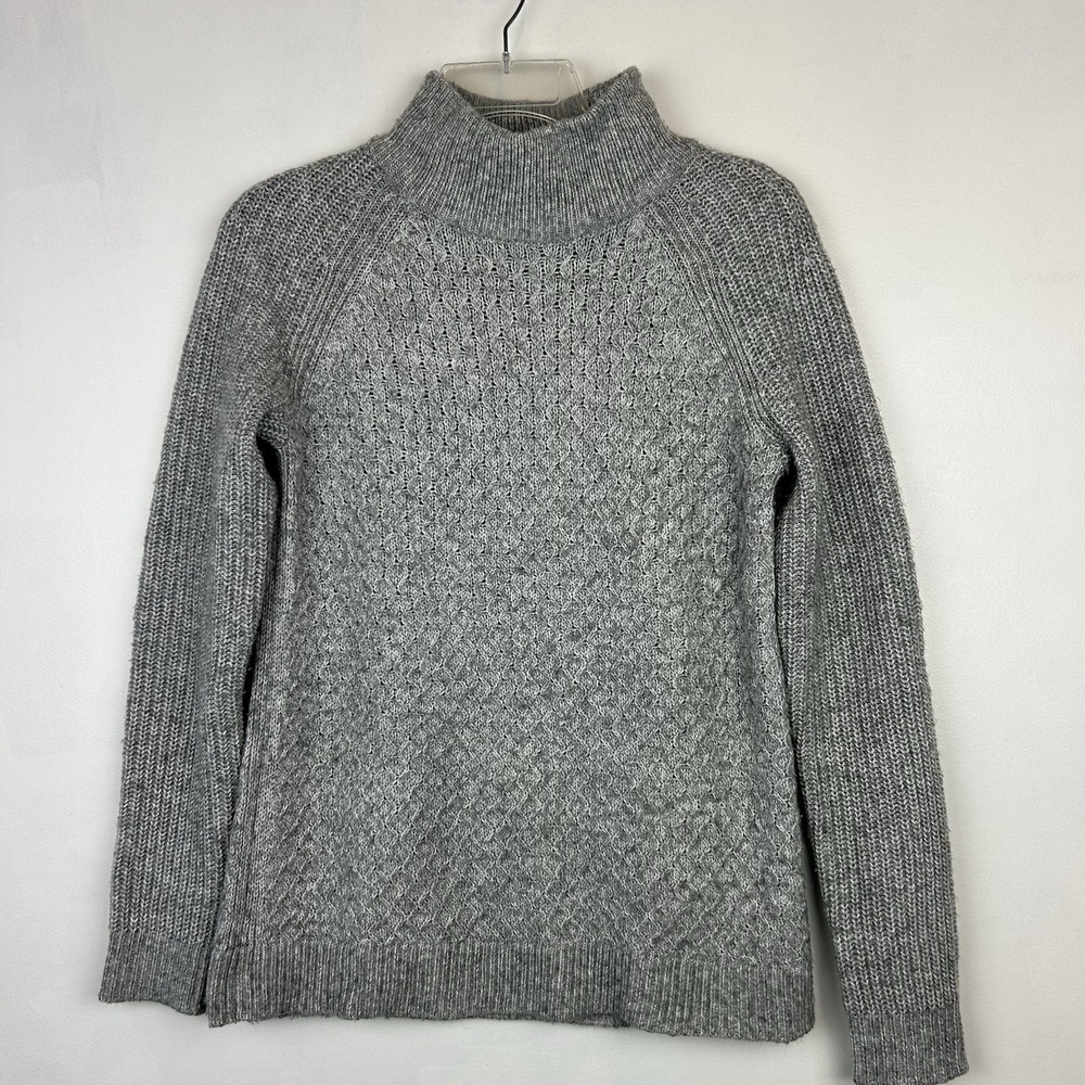 Talbots Sweater Womens XS Gray Mock Neck Pullover Minimalist Capsule Old Money